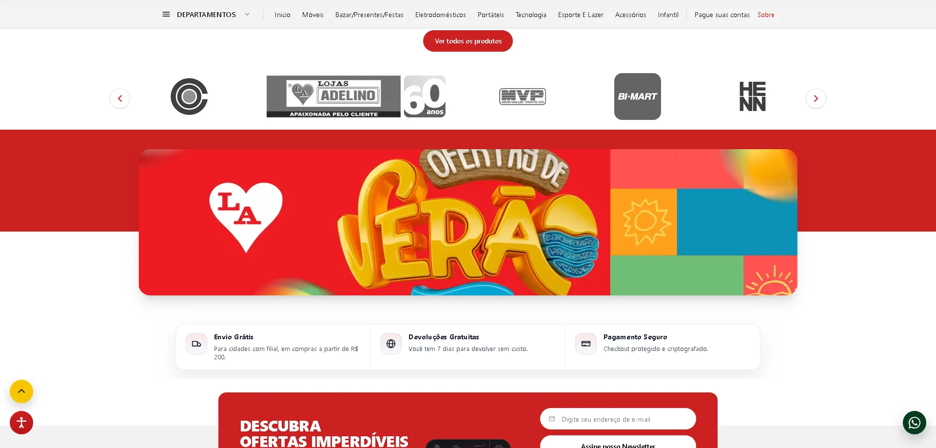 Vitrine de propaganda do E-commerce Simple