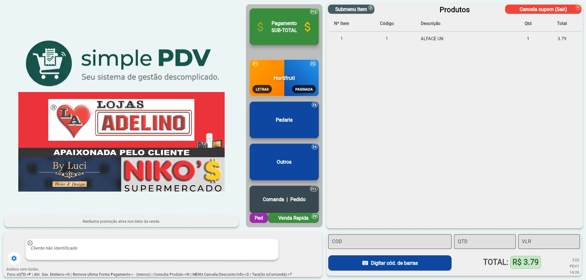 Telas do PDV Simple